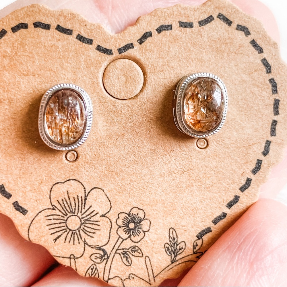 ✨Super 7 black and gold Rutile Earrings s925✨